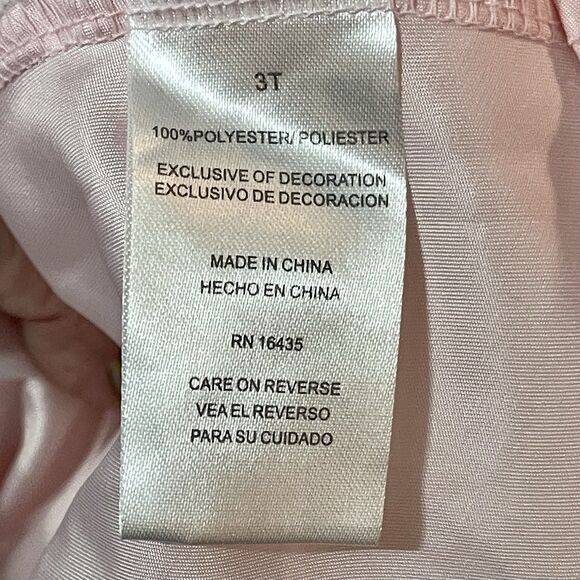 Girls Pink Dress White Lace Overlay Size 3T Tulle Lined Nannette Sleeveless - Picture 12 of 14